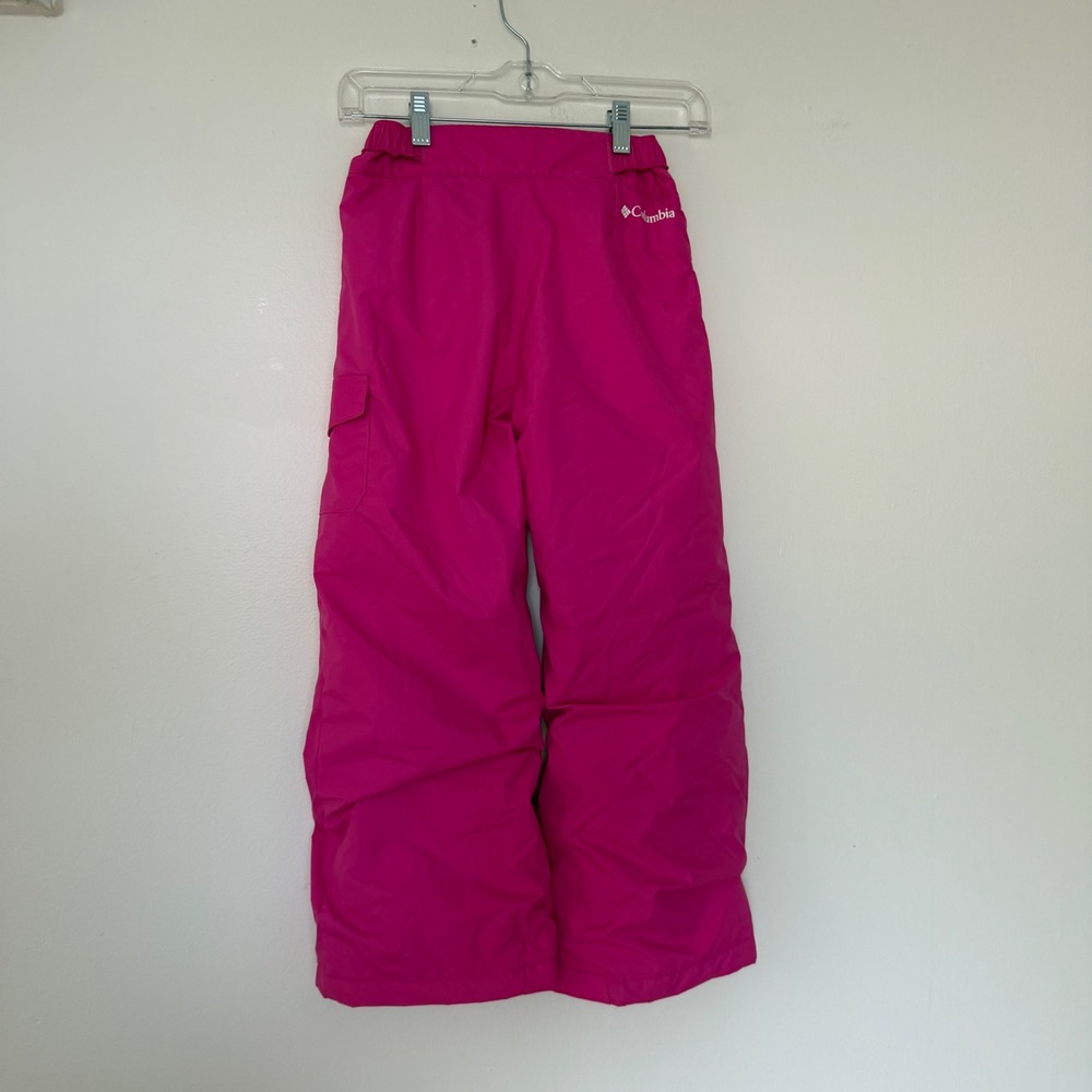 Columbia Girls Pink Snow Pants Size Small 7/8 Insulated Winter Ski Cargo Pants - Picture 2 of 13